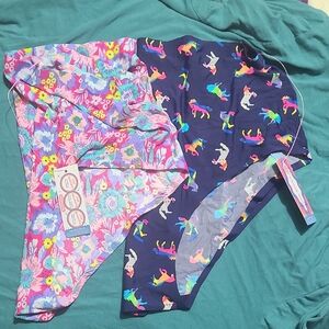 Colorful Floral and Unicorn Print Panties